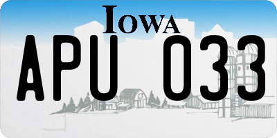 IA license plate APU033