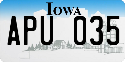 IA license plate APU035