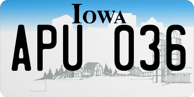 IA license plate APU036
