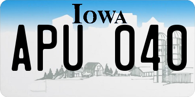 IA license plate APU040