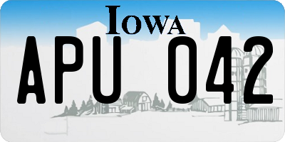 IA license plate APU042