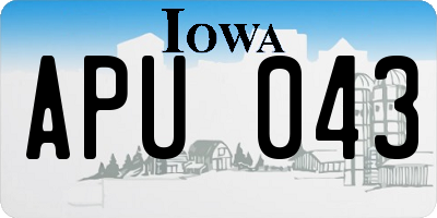 IA license plate APU043