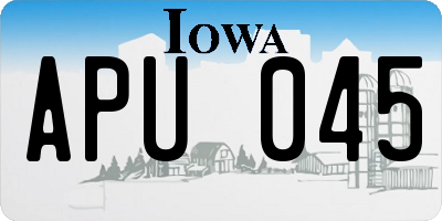 IA license plate APU045