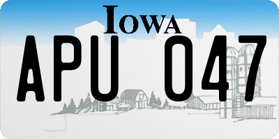 IA license plate APU047