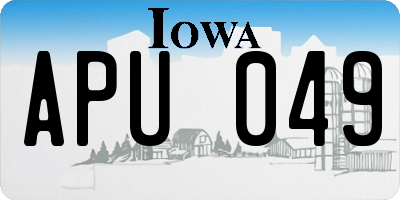 IA license plate APU049