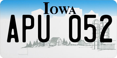 IA license plate APU052