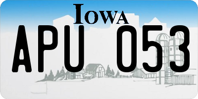 IA license plate APU053