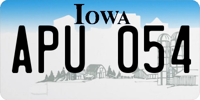 IA license plate APU054