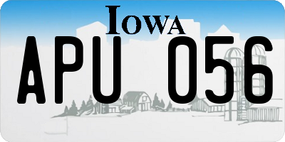 IA license plate APU056