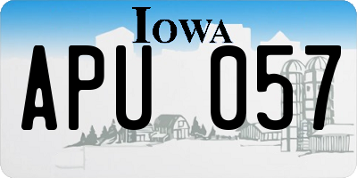 IA license plate APU057