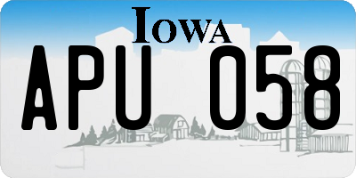 IA license plate APU058