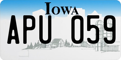 IA license plate APU059