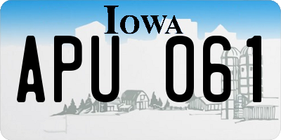 IA license plate APU061