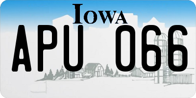 IA license plate APU066