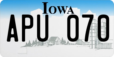 IA license plate APU070