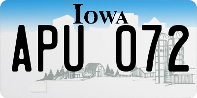 IA license plate APU072