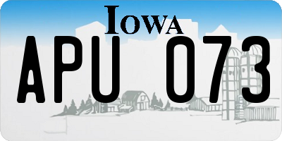 IA license plate APU073
