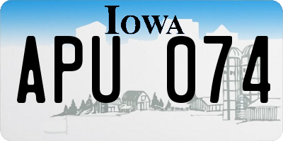 IA license plate APU074