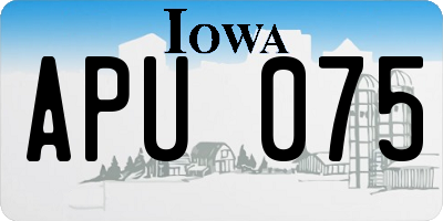 IA license plate APU075