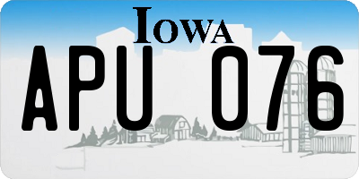 IA license plate APU076