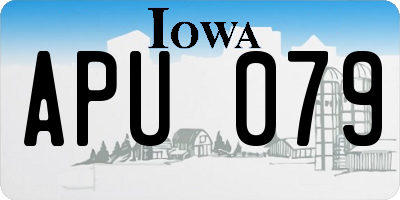 IA license plate APU079