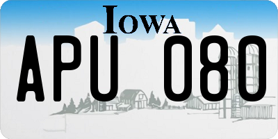 IA license plate APU080