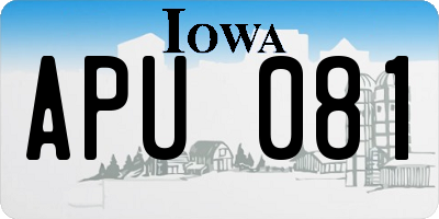 IA license plate APU081