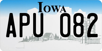 IA license plate APU082