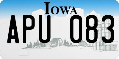 IA license plate APU083