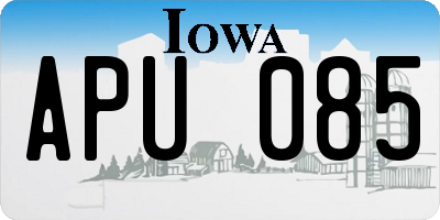 IA license plate APU085