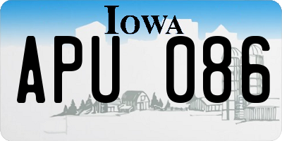 IA license plate APU086