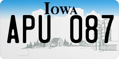 IA license plate APU087