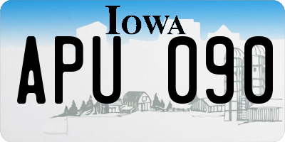 IA license plate APU090