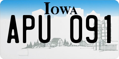 IA license plate APU091