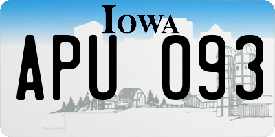 IA license plate APU093