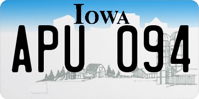 IA license plate APU094