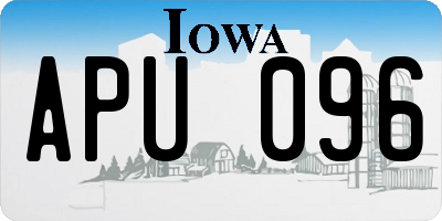 IA license plate APU096