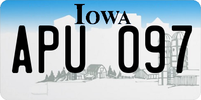 IA license plate APU097