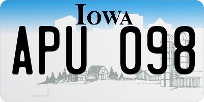 IA license plate APU098