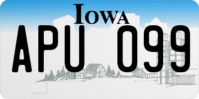 IA license plate APU099