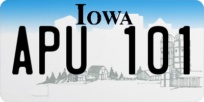 IA license plate APU101