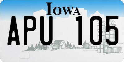 IA license plate APU105