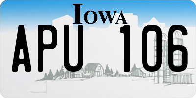 IA license plate APU106