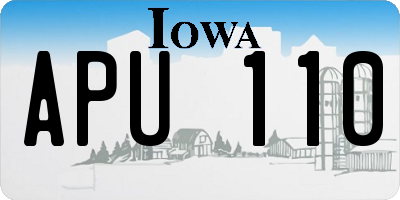 IA license plate APU110