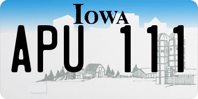 IA license plate APU111