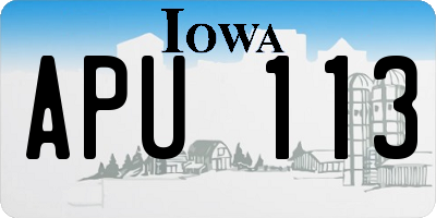 IA license plate APU113