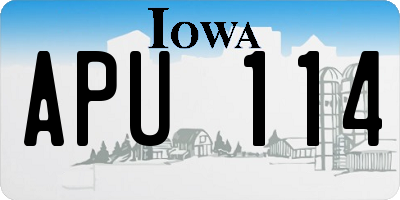 IA license plate APU114