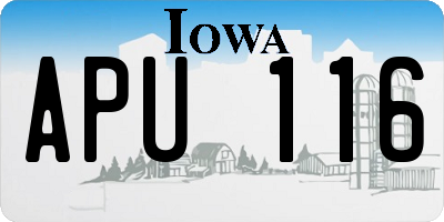 IA license plate APU116