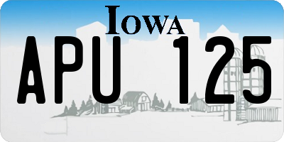 IA license plate APU125