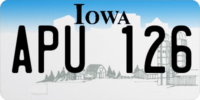 IA license plate APU126